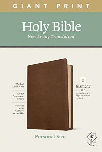 Beispielbild fr NLT Personal Size Giant Print Holy Bible (Red Letter, LeatherLike, Rustic Brown): Includes Free Access to the Filament Bible App Delivering Study Notes, Devotionals, Worship Music, and Video zum Verkauf von Lakeside Books