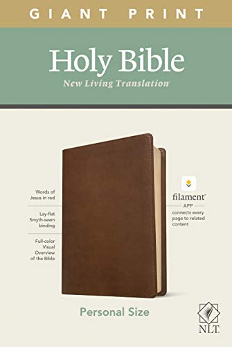 Stock image for NLT Personal Size Giant Print Holy Bible (Red Letter, LeatherLike, Rustic Brown): Includes Free Access to the Filament Bible App Delivering Study Notes, Devotionals, Worship Music, and Video for sale by SecondSale