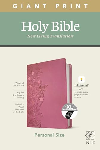 Beispielbild fr NLT Personal Size Giant Print Holy Bible (Red Letter, LeatherLike, Peony Pink, Indexed): Includes Free Access to the Filament Bible App Delivering Study Notes, Devotionals, Worship Music, and Video zum Verkauf von Lakeside Books