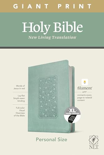 Beispielbild fr NLT Personal Size Giant Print Holy Bible (Red Letter, LeatherLike, Floral Frame Teal, Indexed): Includes Free Access to the Filament Bible App . Notes, Devotionals, Worship Music, and Video zum Verkauf von Lakeside Books