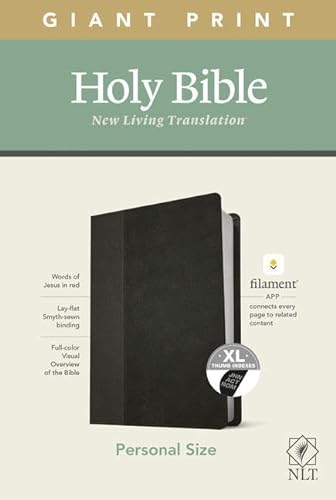 Beispielbild fr NLT Personal Size Giant Print Holy Bible (Red Letter, LeatherLike, Black/Onyx, Indexed): Includes Free Access to the Filament Bible App Delivering Study Notes, Devotionals, Worship Music, and Video zum Verkauf von Lakeside Books