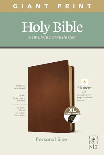 Stock image for NLT Personal Size Giant Print Holy Bible (Red Letter, Genuine Leather, Brown, Indexed): Includes Free Access to the Filament Bible App Delivering Study Notes, Devotionals, Worship Music, and Video for sale by HPB-Diamond