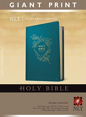 Beispielbild fr Holy Bible, Giant Print NLT (Red Letter, LeatherLike, Teal Blue) zum Verkauf von Lakeside Books