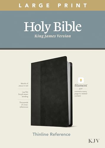 Stock image for KJV Large Print Thinline Reference Holy Bible (Red Letter, LeatherLike, Black/Onyx): Includes Free Access to the Filament Bible App Delivering Study Notes, Devotionals, Worship Music, and Video for sale by LibraryMercantile