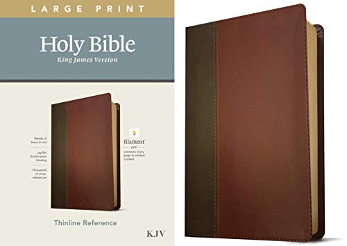 Stock image for KJV Large Print Thinline Reference Holy Bible (Red Letter, LeatherLike, Brown Mahogany): Includes Free Access to the Filament Bible App Delivering Study Notes, Devotionals, Worship Music, and Video for sale by HPB-Ruby