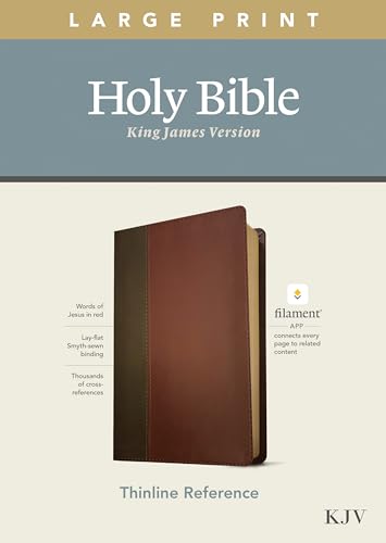 Stock image for KJV Large Print Thinline Reference Holy Bible (Red Letter, LeatherLike, Brown Mahogany): Includes Free Access to the Filament Bible App Delivering Study Notes, Devotionals, Worship Music, and Video for sale by HPB-Ruby