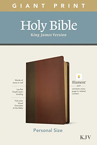 Imagen de archivo de KJV Personal Size Giant Print Holy Bible (Red Letter, LeatherLike, Brown/Mahogany): Includes Free Access to the Filament Bible App Delivering Study Notes, Devotionals, Worship Music, and Video a la venta por Books Unplugged