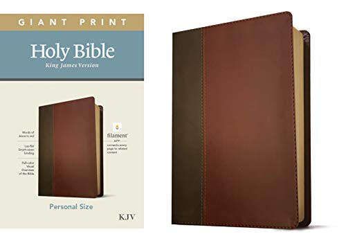 Stock image for KJV Personal Size Giant Print Holy Bible (Red Letter, LeatherLike, Brown/Mahogany): Includes Free Access to the Filament Bible App Delivering Study Notes, Devotionals, Worship Music, and Video for sale by Pennywisestore