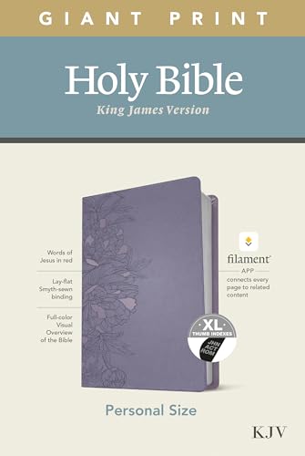 Stock image for KJV Personal Size Giant Print Holy Bible (Red Letter, LeatherLike, Peony Lavender, Indexed): Includes Free Access to the Filament Bible App Delivering . Notes, Devotionals, Worship Music, and Video for sale by Books Unplugged