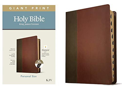 Stock image for KJV Personal Size Giant Print Holy Bible (Red Letter, LeatherLike, Brown/Mahogany, Indexed): Includes Free Access to the Filament Bible App Delivering . Notes, Devotionals, Worship Music, and Video for sale by Bookmans