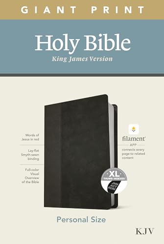 Stock image for KJV Personal Size Giant Print Holy Bible (Red Letter, LeatherLike, Black/Onyx, Indexed): Includes Free Access to the Filament Bible App Delivering Study Notes, Devotionals, Worship Music, and Video for sale by Lakeside Books