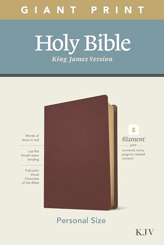 Imagen de archivo de KJV Personal Size Giant Print Holy Bible (Red Letter, Genuine Leather, Burgundy): Includes Free Access to the Filament Bible App Delivering Study Notes, Devotionals, Worship Music, and Video a la venta por Pennywisestore