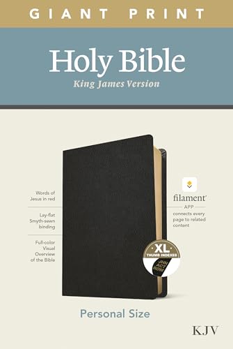 Imagen de archivo de KJV Personal Size Giant Print Holy Bible (Red Letter, Genuine Leather, Black, Indexed): Includes Free Access to the Filament Bible App Delivering Study Notes, Devotionals, Worship Music, and Video a la venta por Pennywisestore