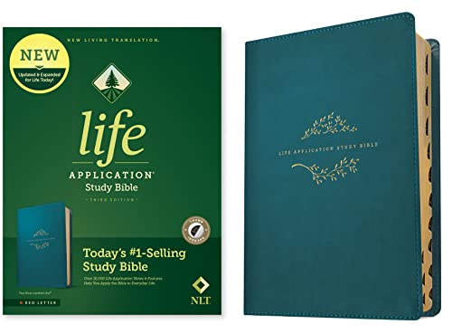 Beispielbild fr NLT Life Application Study Bible, Third Edition (Red Letter, LeatherLike, Teal Blue, Indexed) zum Verkauf von Lakeside Books