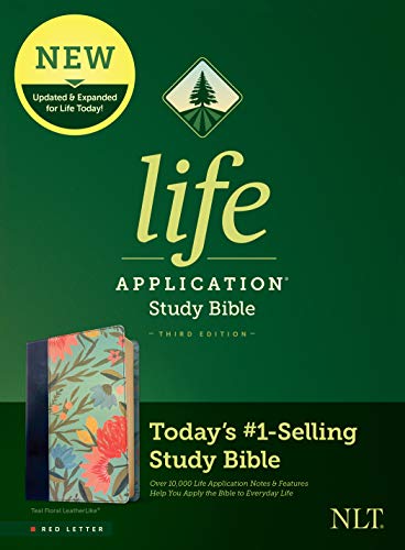 Beispielbild fr NLT Life Application Study Bible, Third Edition (Red Letter, LeatherLike, Teal Floral) zum Verkauf von Lakeside Books