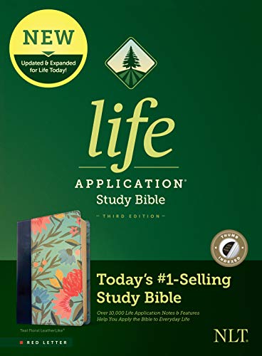 Beispielbild fr NLT Life Application Study Bible, Third Edition (Red Letter, LeatherLike, Teal Floral, Indexed) zum Verkauf von Lakeside Books