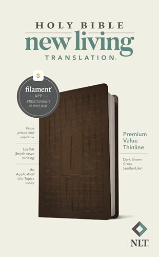 9781496458063: Holy Bible: New Living Translation, Dark Brown Cross, Leatherlike, Premium Value Thinline, Filament Enabled