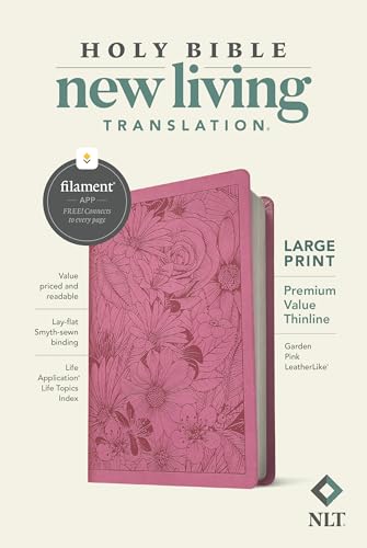 9781496458209: Holy Bible: New Living Translation, Garden Pink, Leatherlike, Premium Value Thinline, Filament Bible App