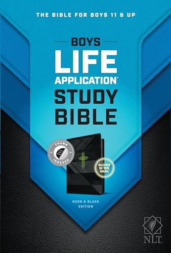 Imagen de archivo de NLT Boys Life Application Study Bible, TuTone (LeatherLike, Neon/Black, Indexed) a la venta por Lakeside Books