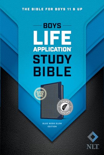 Beispielbild fr NLT Boys Life Application Study Bible, Blue/Neon, Indexed (Leather) zum Verkauf von Grand Eagle Retail