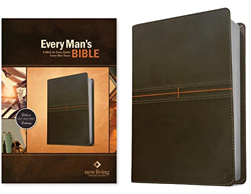 Stock image for Every Mans Bible NLT (LeatherLike, EastWest Grey) for sale by Lakeside Books