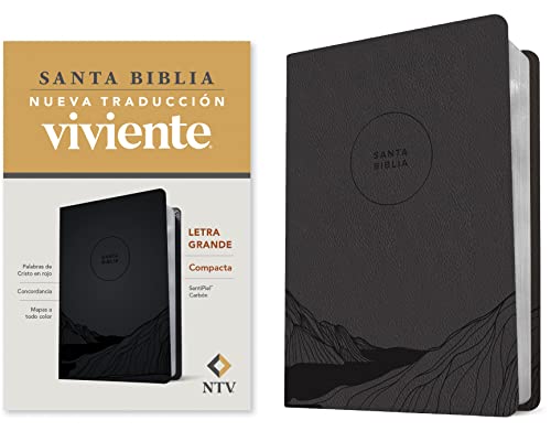 Stock image for Santa Biblia NTV, Edicin compacta, letra grande (SentiPiel, Carbn, Letra Roja) (Spanish Edition) for sale by GF Books, Inc.