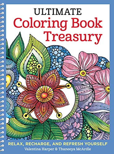 Beispielbild fr Ultimate Coloring Book Treasury: Relax, Recharge, and Refresh Yourself (Design Originals) 208 Pages of Beautiful One-Side-Only Designs on Extra-Thick, Perforated Paper in a Spiral Lay-Flat Binding zum Verkauf von Decluttr