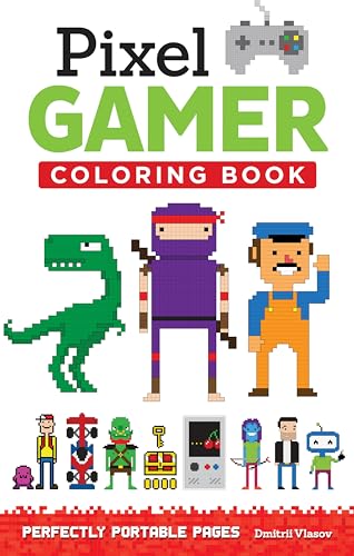 9781497200425: Pixel Gamer Adult Coloring Book: Perfectly Portable Pages