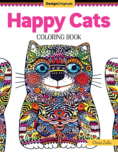 Imagen de archivo de Happy Cats Coloring Book (Design Originals) 32 Whimsical Cat Designs with Surreal Scenes to Color - One-Side-Only Designs, Finished Examples, Suggested Color Palettes, Inspirational Quotes, and Tips a la venta por Goodwill of Colorado