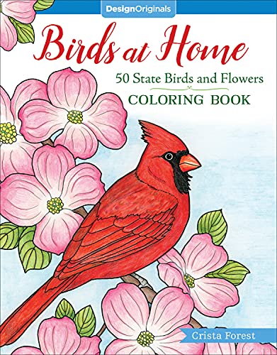 9781497202429: Birds at Home Coloring Book: 50 State Birds and Flowers