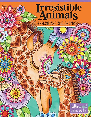 9781497203419: Hello Angel Irresistible Animals Coloring Collection (Design Originals) 32 Adorable Designs include Cats, Dogs, Owls, Otters, Sloths, Elephants, Koalas, Foxes, Giraffes, Llamas, Bunnies, and More