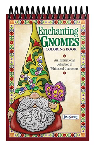 Stock image for Jim Shore Enchanting Gnomes Coloring Book: An Inspirational Collection of Whimsical Characters (Design Originals) 8x5 Spiral Adult Coloring Book - 32 Folk-Art Inspired Designs on Perforated Paper for sale by Goodwill of Colorado