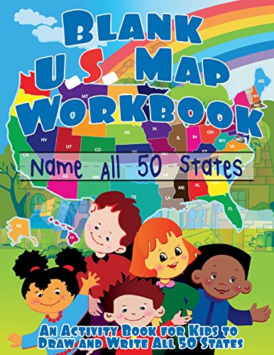 9781497339576: Blank US Map Workbook: Name All 50 States (Draw and Write Activity Book for Kids)