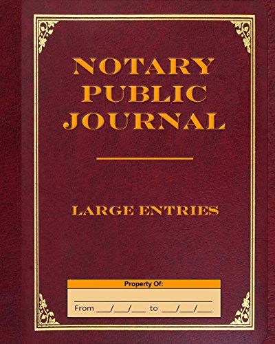 Stock image for Notary Public Journal Large Entries for sale by HPB Inc.