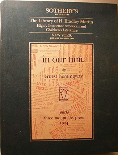 Imagen de archivo de The Library of H.Bradley Martin Part VI: Highly Important American and Children's Literature (New York: January 30 and 31, 1990) a la venta por Wonder Book
