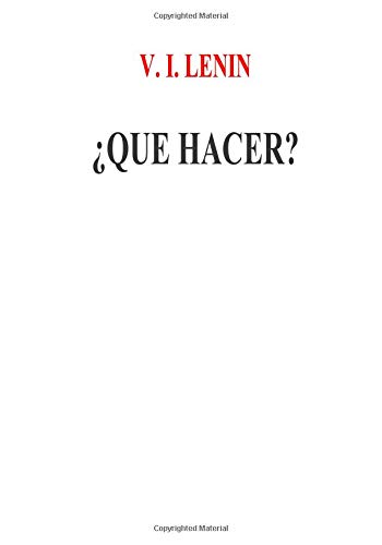 Beispielbild fr ¿Que Hacer? (Spanish Edition) zum Verkauf von ThriftBooks-Dallas