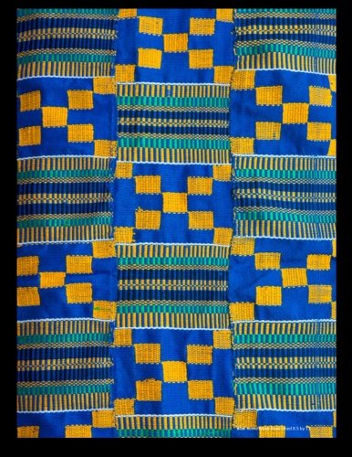 Stock image for Blue Kente Blank Book Lined 8.5 by 11: 8.5 by 11 inch 100 page lined blank book suitable as a journal, notebook or diary with a cover photo of a piece of blue and yellow Kente cloth for sale by Revaluation Books