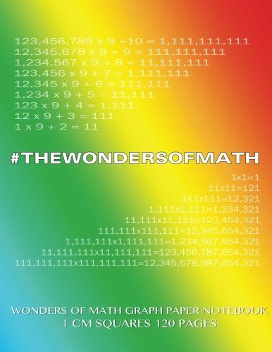 9781500532741: Wonders of Math Graph Paper Notebook 1 cm squares 120 pages: 8.5 x 11 inch notebook with rainbow cover, graph paper notebook with one centimeter ... sums, composition notebook or even journal