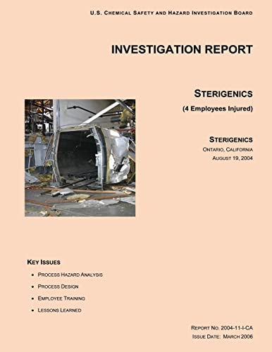 Beispielbild fr Investigation Report: Sterigenics (4 Employees Injured) zum Verkauf von Lucky's Textbooks