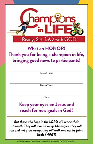 Beispielbild fr (vbs) 2020 Champions in Life Leader Certif Icates (Pkg of 12): Ready, Set, Go with God! zum Verkauf von Buchpark