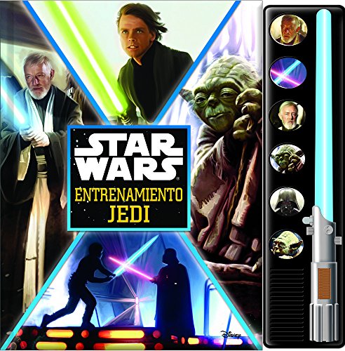 Imagen de archivo de STAR WARS. Entrenamiento Jedi (Libro + regleta con 6 botones que reproducen sonidos y frases de la pelculas + sable lser con luz y sonido) a la venta por Libros Angulo
