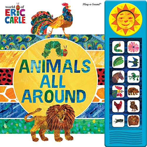 9781503722040: World of Eric Carle - Animals All Around Sound Book - PI Kids: Mini Deluxe Custom Frame Sound Book