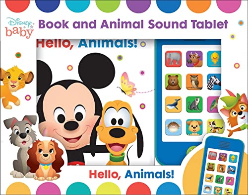 Imagen de archivo de Disney Baby Mickey Mouse, Lion King, and More! - Hello Animals! Book and Animal Sound Tablet - Little My Own Phone - PI Kids (Play-A-Sound) a la venta por ZBK Books