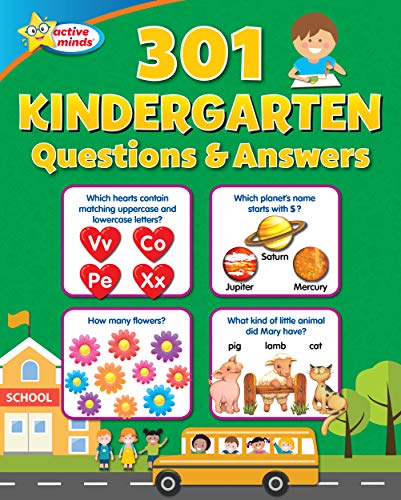 9781503735453: Active Minds - 301 Questions & Answers Kindergarten Activity Workbook - Math, Science, Language Arts and More!