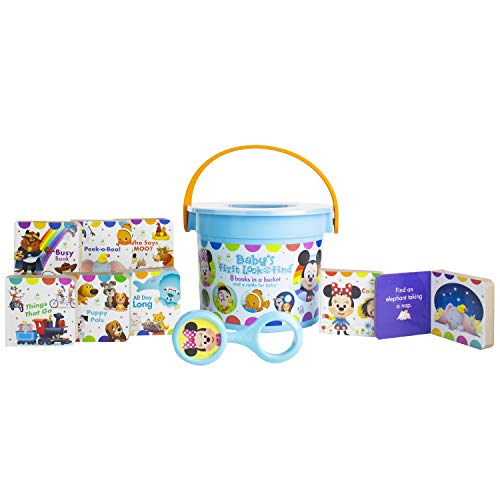 Stock image for Disney Baby Mickey, Minnie, Princess and More! - My First Library Look and Find Book Block Bucket 8-Book Set - PI Kids for sale by Ergodebooks