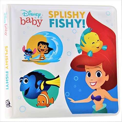 Imagen de archivo de Disney Baby Moana, Little Mermaid, Finding Nemo and More!- Splishy Fishy! Waterproof Bath Book / Bath Toy - PI Kids a la venta por Save With Sam