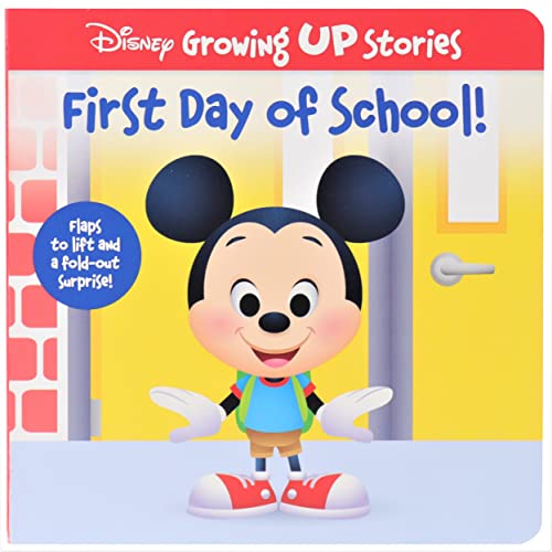 Stock image for Disney Growing Up Stories with Mickey Mouse - First Day of School! - Flaps to Lift and a Fold-Out Surprise! - PI Kids for sale by HPB-Ruby