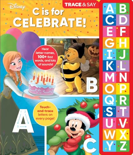 Imagen de archivo de Disney Mickey Mouse, Frozen, Winnie the Pooh, and More! - Trace and Say 26-Button Early Learning Sound Book - Alphabet, First Words, and More! - PI Kids a la venta por -OnTimeBooks-