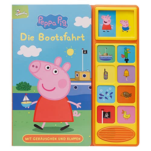 Beispielbild fr Peppa Pig - Die Bootsfahrt - Klappen-Gerusche-Buch mit 10 Sounds - Pappbilderbuch fr Kinder ab 3 Jahren zum Verkauf von medimops