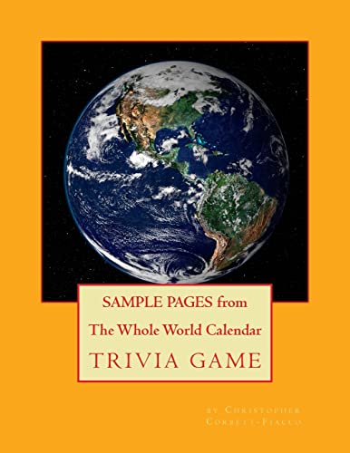 Beispielbild fr SAMPLE PAGES from "The Whole World Calendar Trivia Game" zum Verkauf von THE SAINT BOOKSTORE